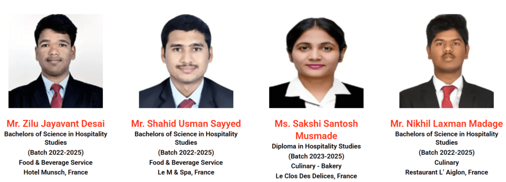 Hotel management students placed in international hospitality careers