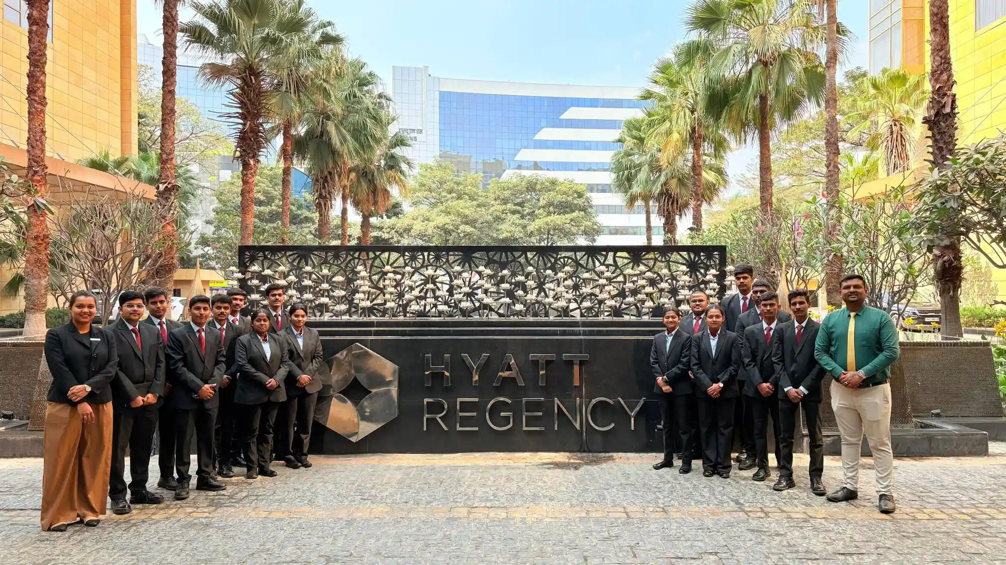 Hospitality management students during hotel practical training